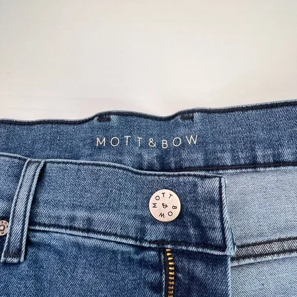 Mott & Bow Jean Men 36 Slim Zip Up Mid Rise 34x31 Denim Casual Work Party Core